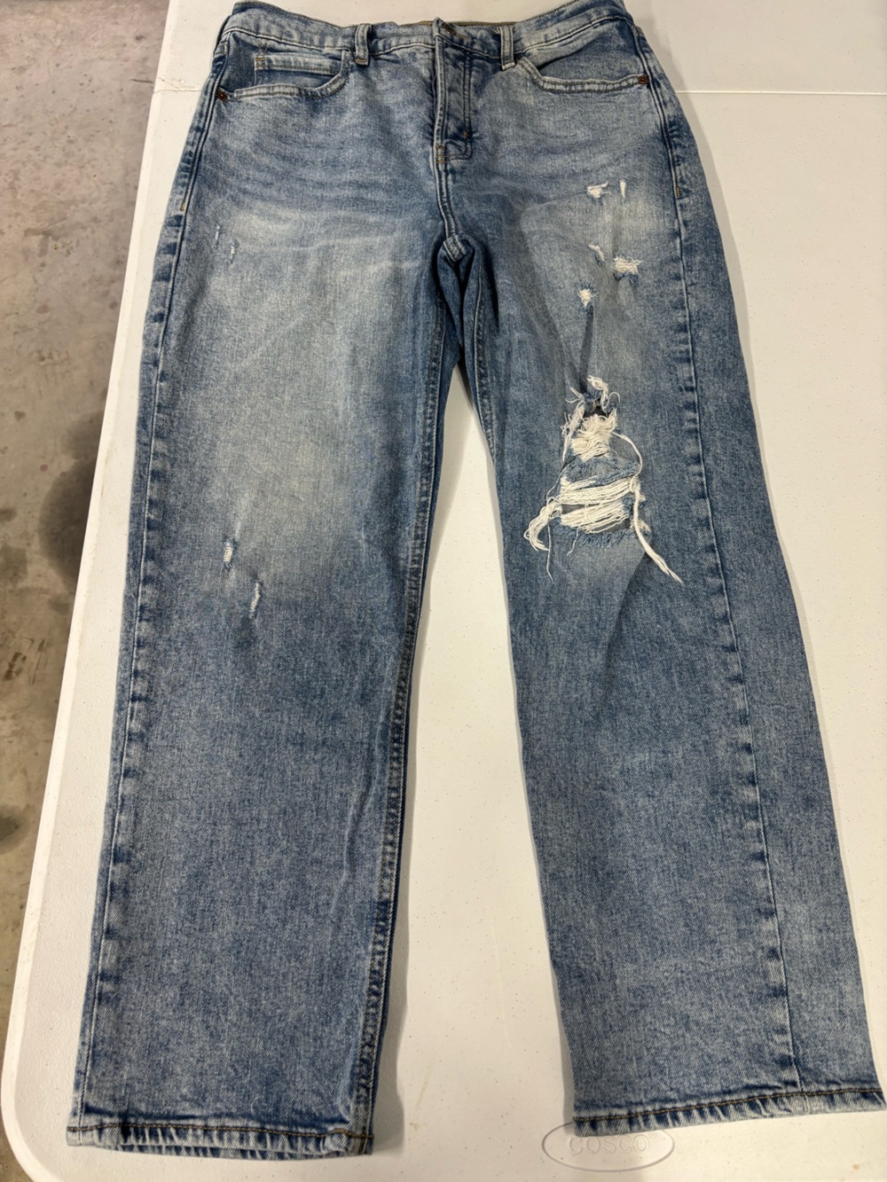 Old Navy Light Wash Boyfriend Jeans with Distressing